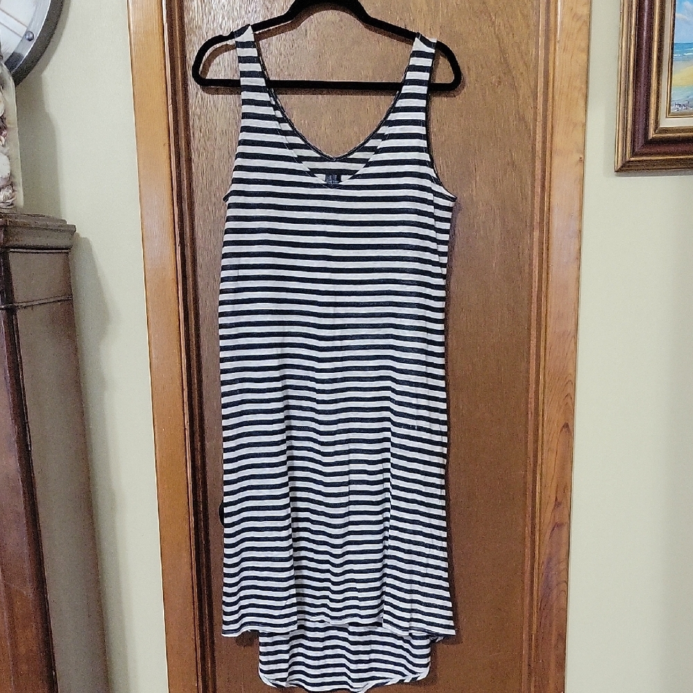Saks Fifth Avenue Blue and White High-Low Sundress